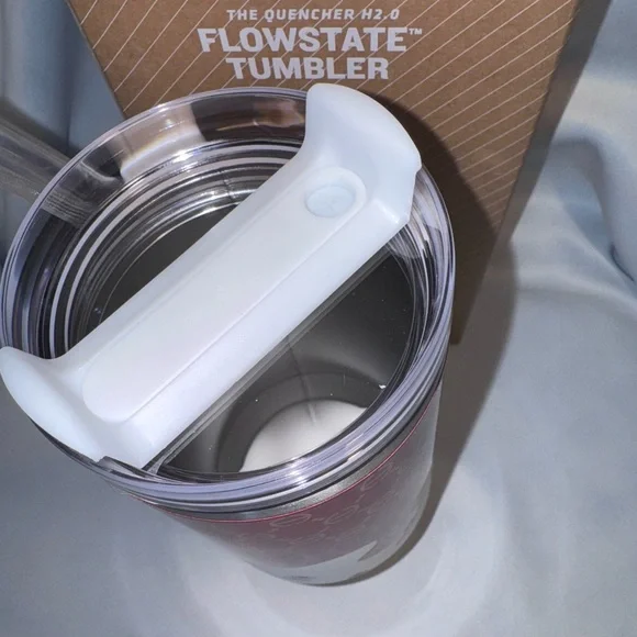 Stanley Flowstate Red and White Cherry Design Tumbler 40 oz. - Picture 6 of 7